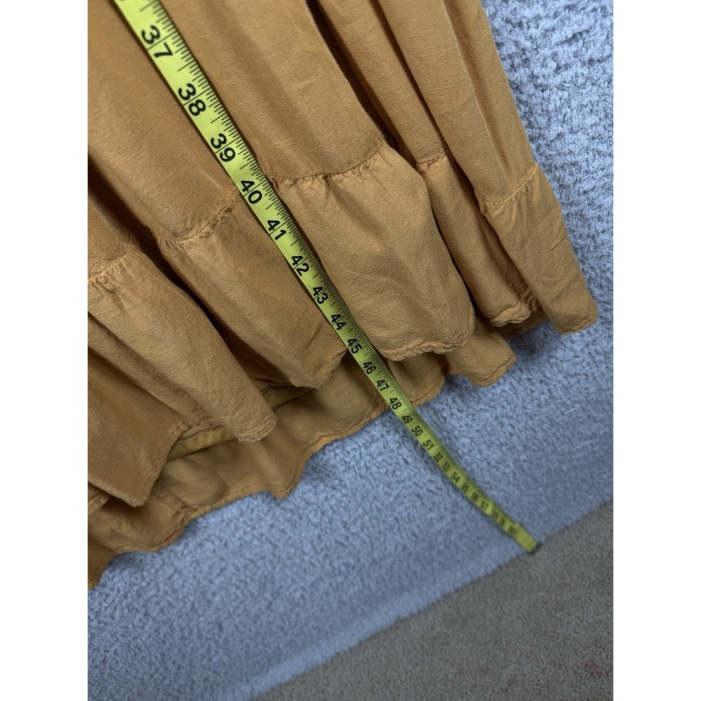 Baltic Born Midi Dress Mustard Floral Embroidered Tiered Boho Size 1XL - Picture 4 of 8